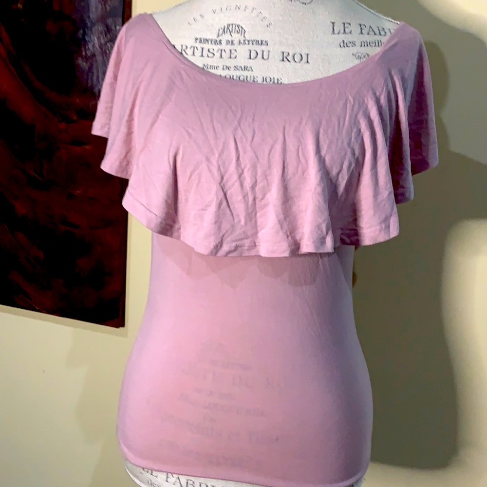 Large mauve on or off the shoulder top